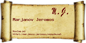 Marjanov Jeromos névjegykártya